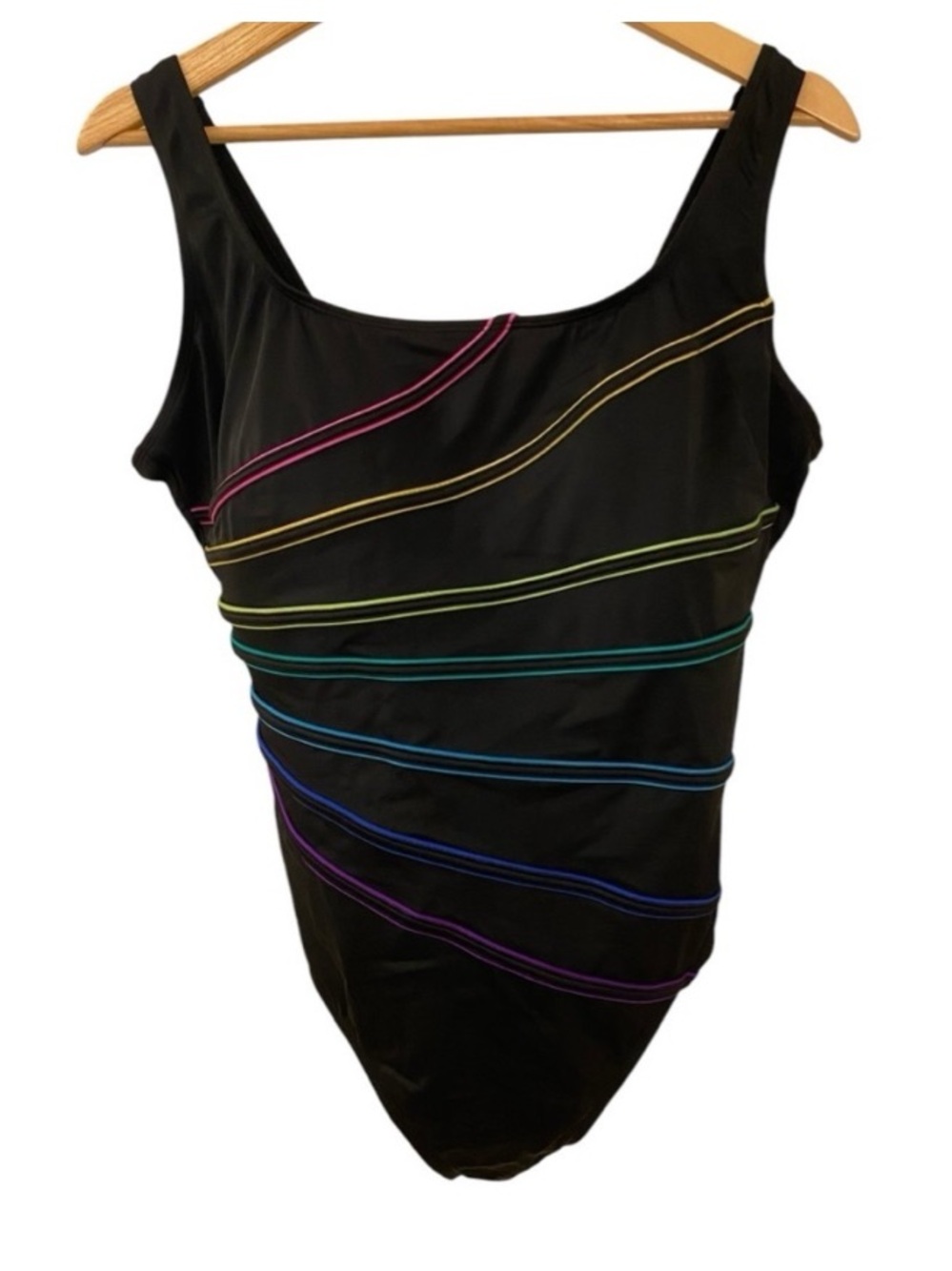 Longitude Womens One Piece Rainbow Swimsuit